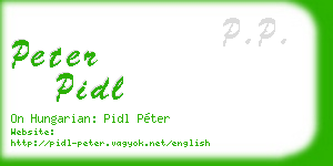 peter pidl business card