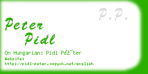 peter pidl business card